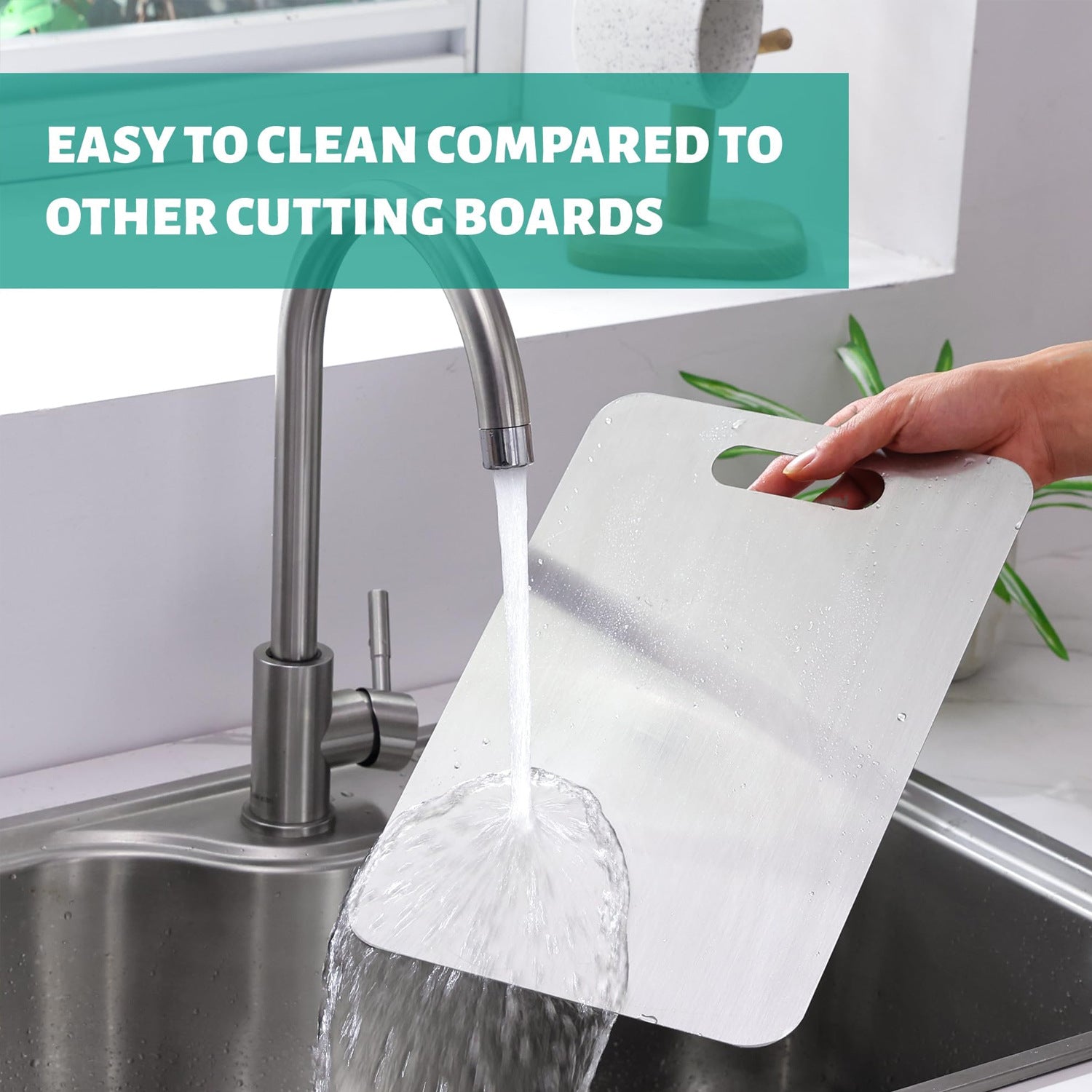 Titanium board by The Domestic Artifact, double-sided household cutting board made of pure medical-grade titanium, anti-mildew.